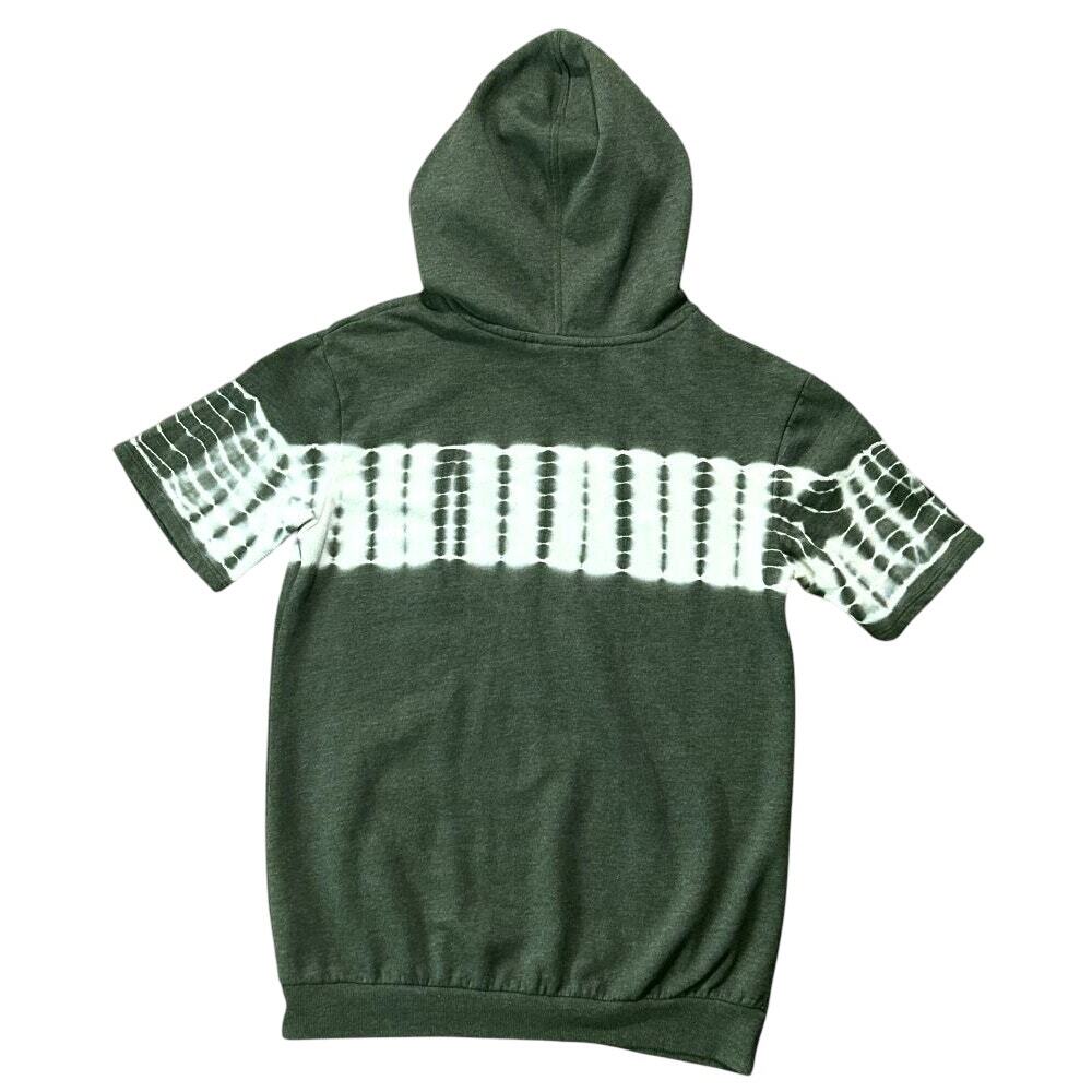 Art Class Tie-Dye Short Sleeve Grayish Green Hoodie Sweatshirt Boy's 12/14 - Picture 4 of 6